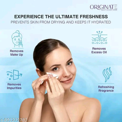 Originate Tropical Fresh Facial Wet Wipes