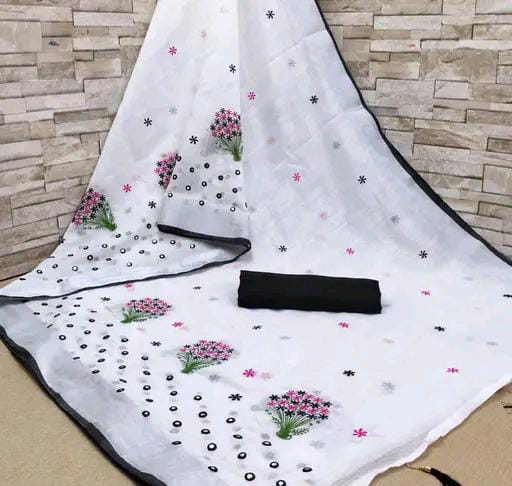 Krivity Brand Bollywood Cotton Linen Saree.