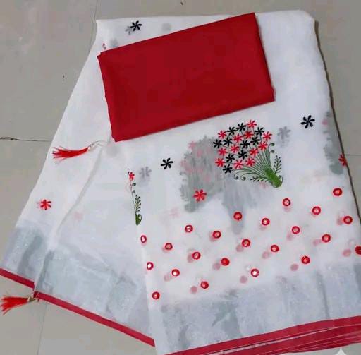Krivity Brand Bollywood Cotton Linen Saree.