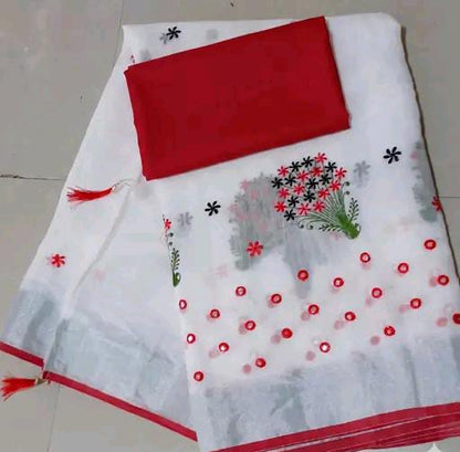 Krivity Brand Bollywood Cotton Linen Saree.