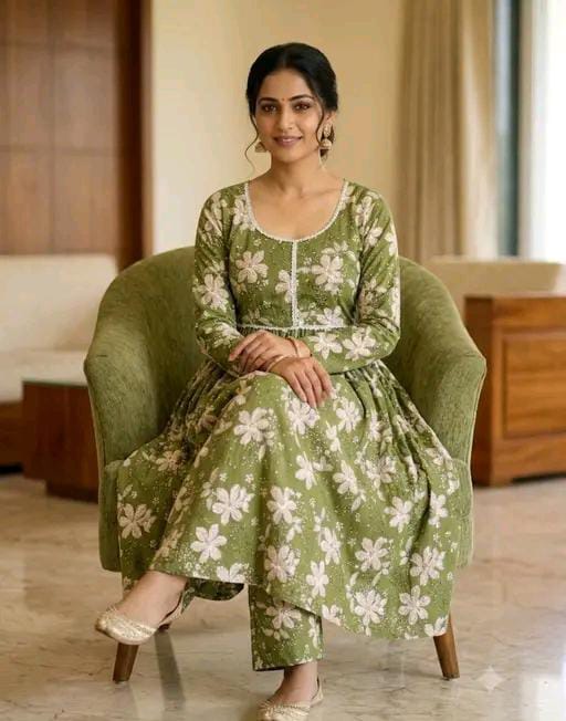 Sadya Attire Anarkali Plazo Set