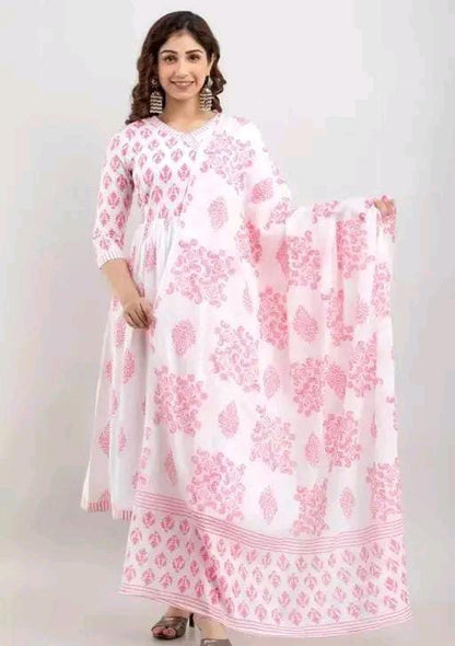 PADMINI anarakali kurti and dupatta pink