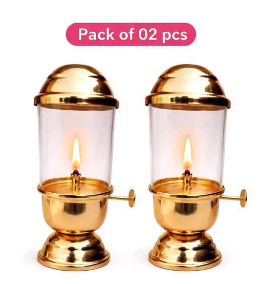 pcs  Akhand jyot Diya with adjustable  wick batti lifting screw lever for p... Wishlist