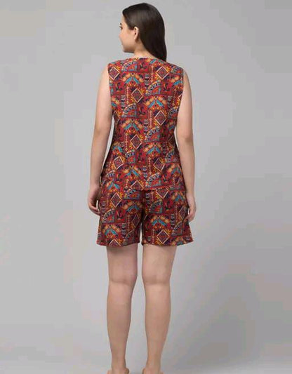 Top and Shorts Set for women nightsuit