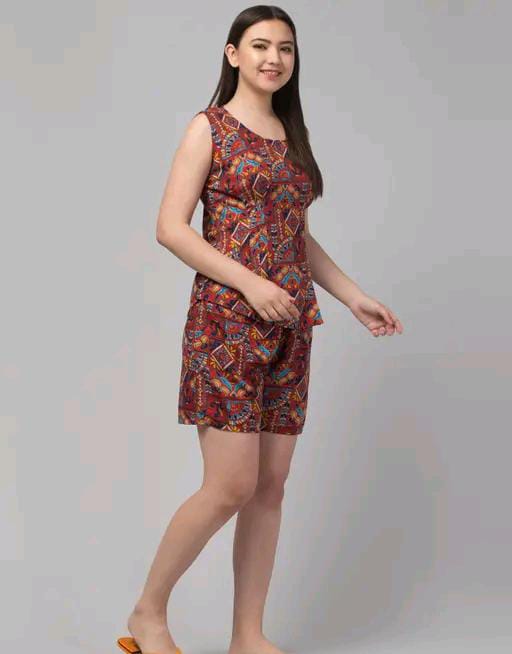 Top and Shorts Set for women nightsuit