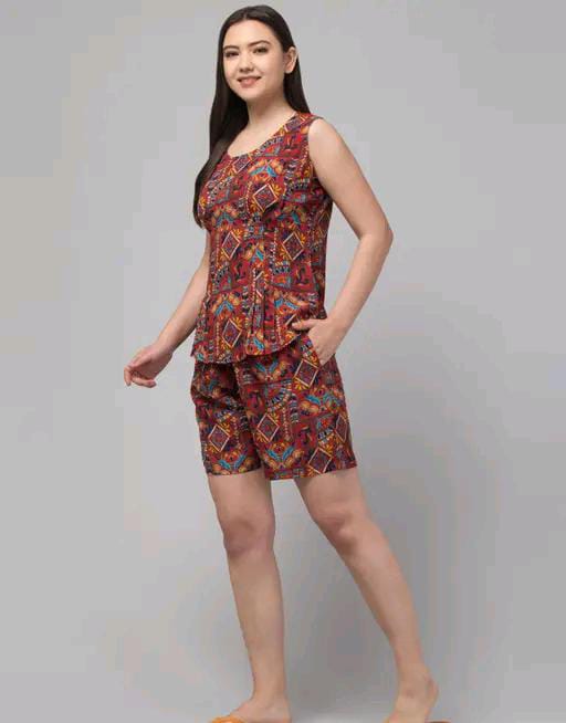 Top and Shorts Set for women nightsuit
