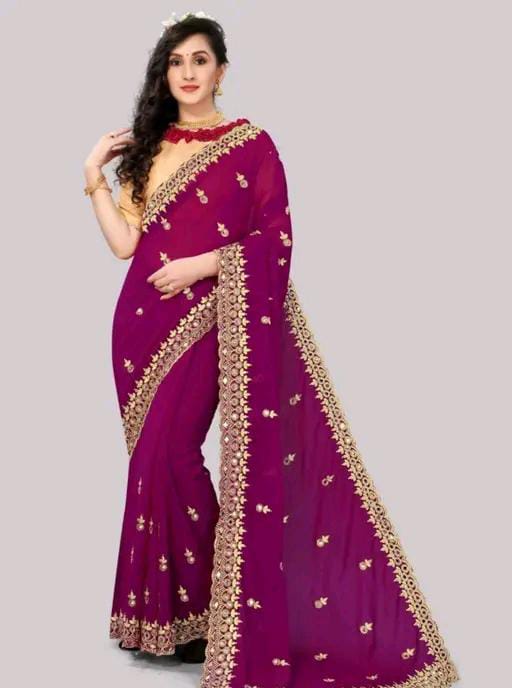 Gabani Fashion Cutwork Mirror Saree